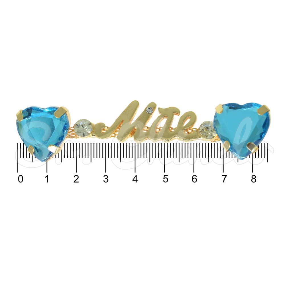 Cabedal Mãe, Coração, Banhado, Rebite, Azul Tiffany