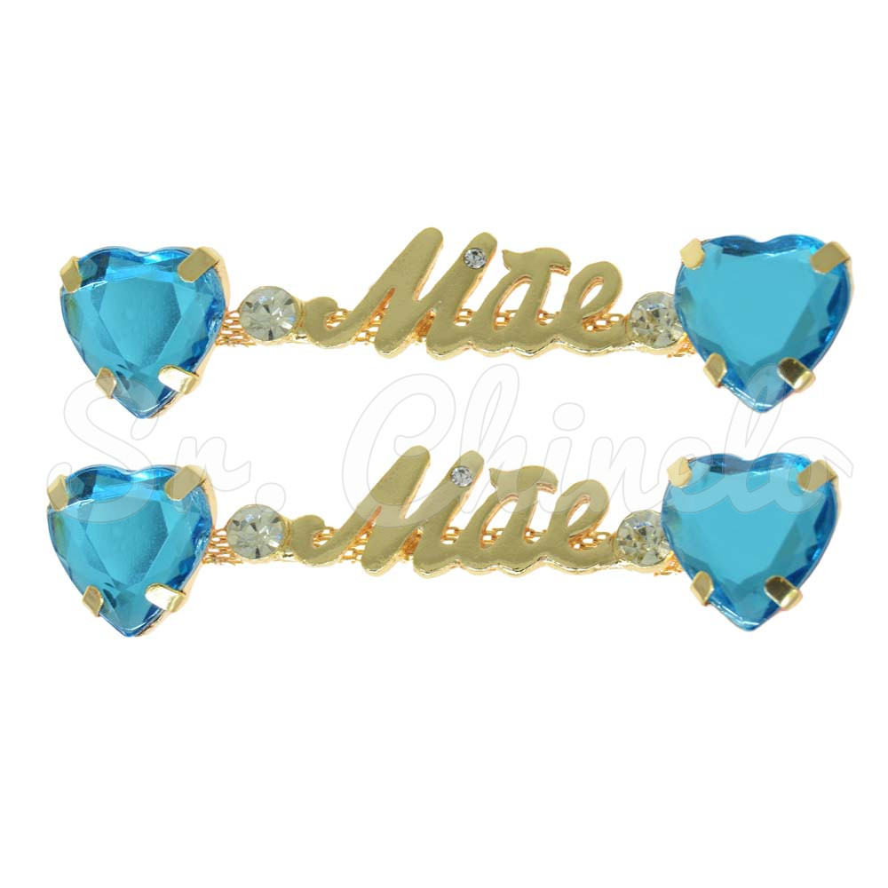 Cabedal Mãe, Coração, Banhado, Rebite, Azul Tiffany