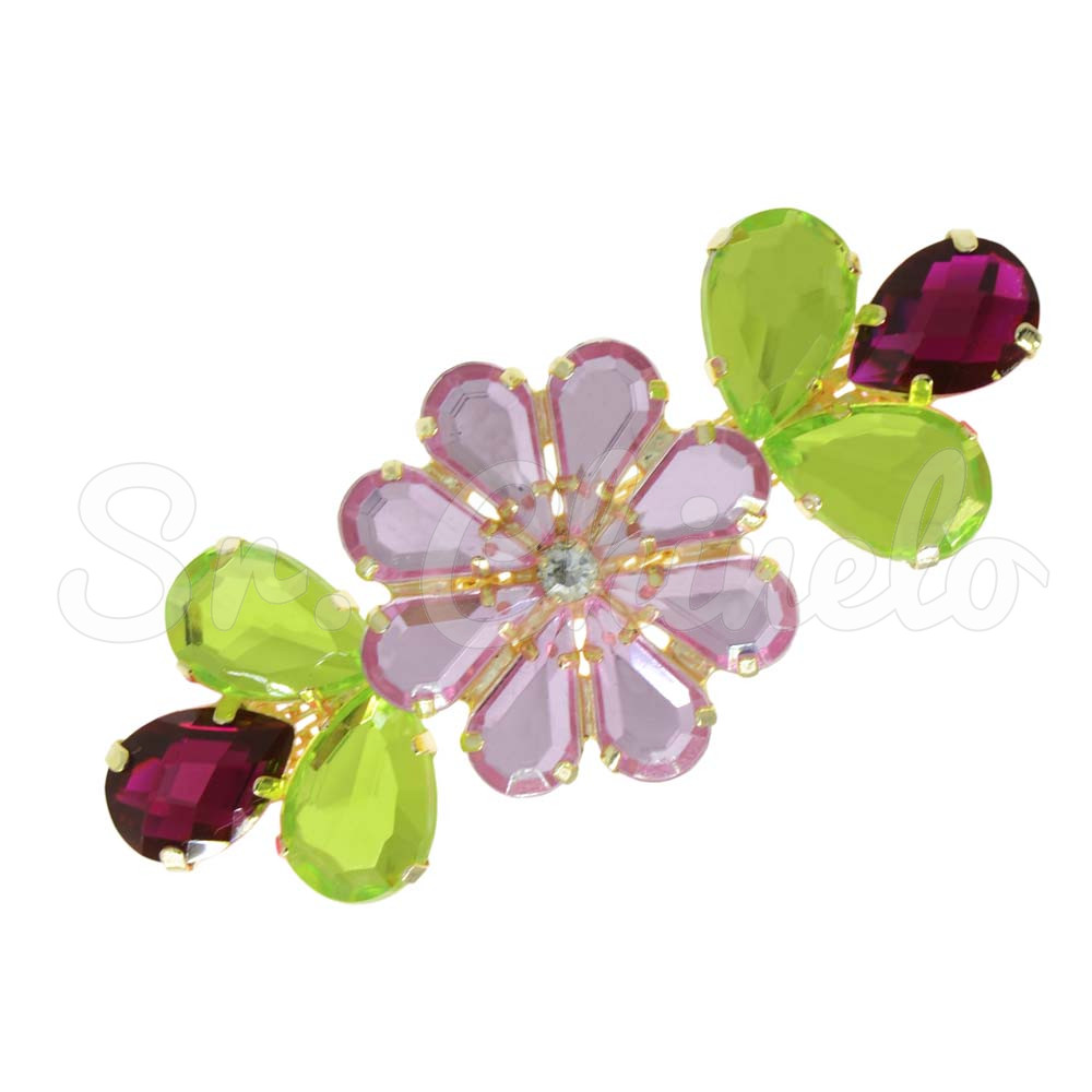 Cabedal Cris, Banhado, Rebite, Rosa/Verde