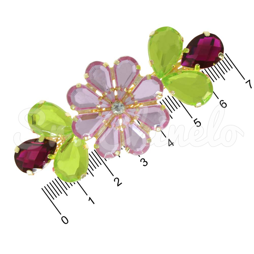 Cabedal Cris, Banhado, Rebite, Rosa/Verde