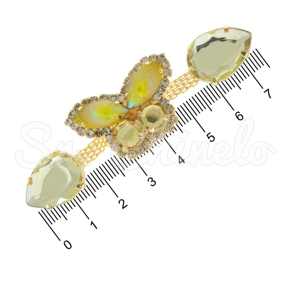 Cabedal Chiara, Banhado, Rebite, Amarelo Dourado