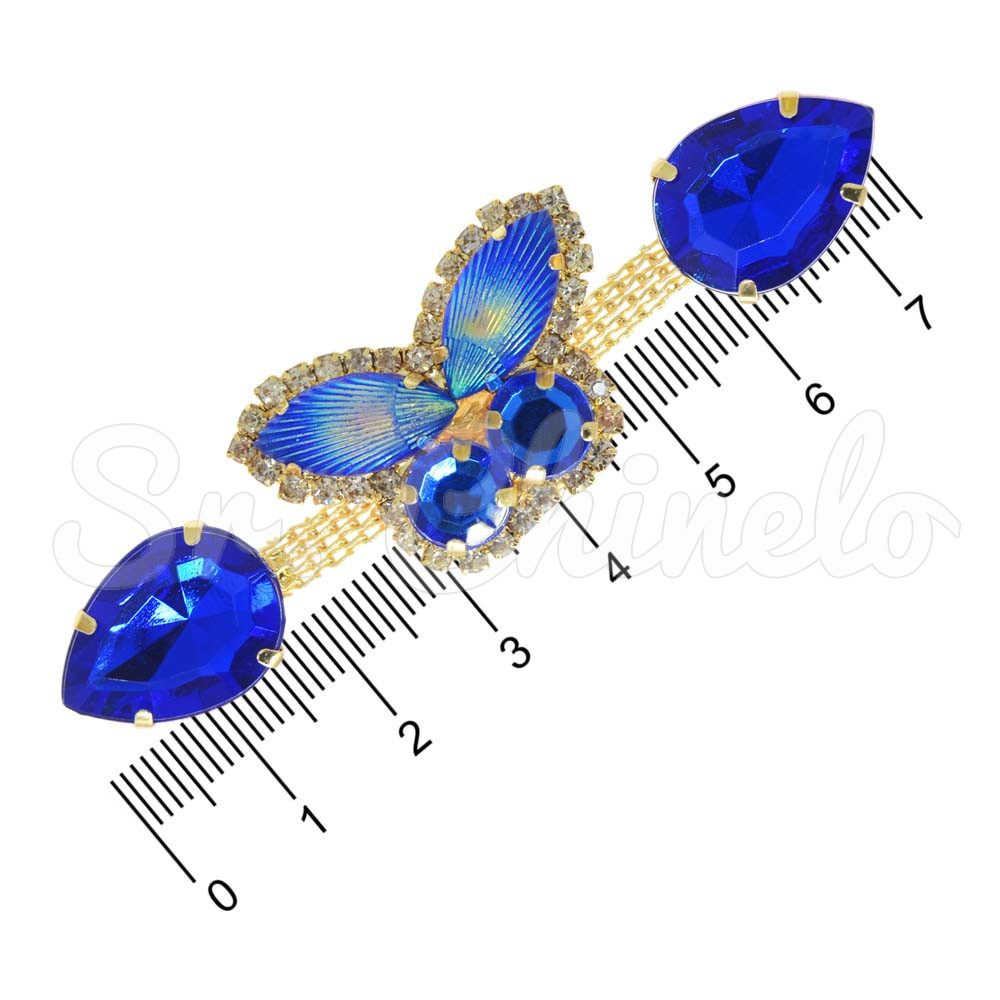 Cabedal Chiara, Banhado, Rebite, Azul Royal