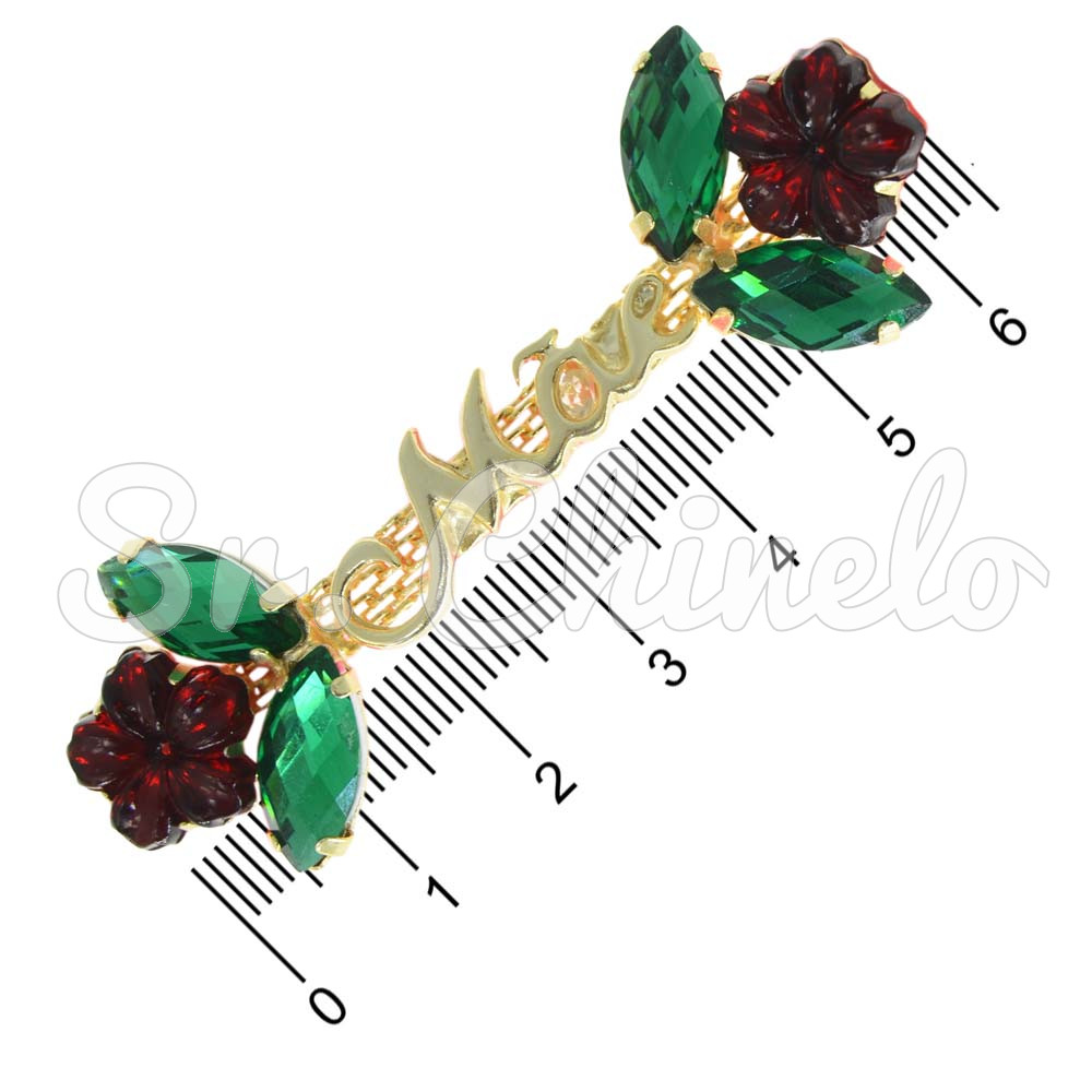 Cabedal Mãe, Florzinha, Banhado, Rebite, Vermelho/Verde