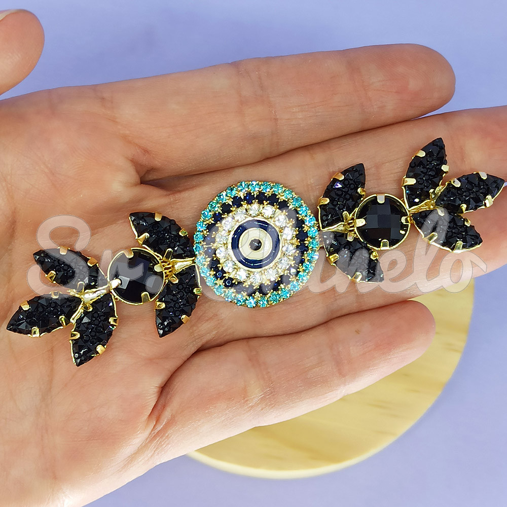 Cabedal Cloe, Banhado, Rebite, Olho Grego, Preto