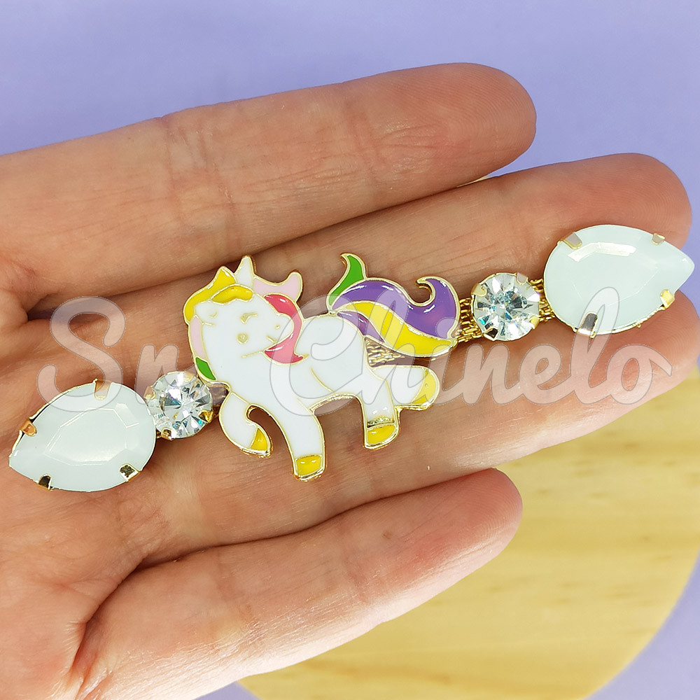 Cabedal Unicórnio, Banhado, Rebite, Branco