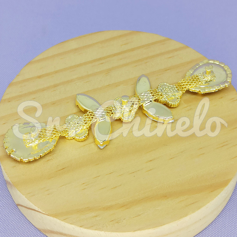 Cabedal Sophia, Banhado, Rebite, Amarelo Dourado