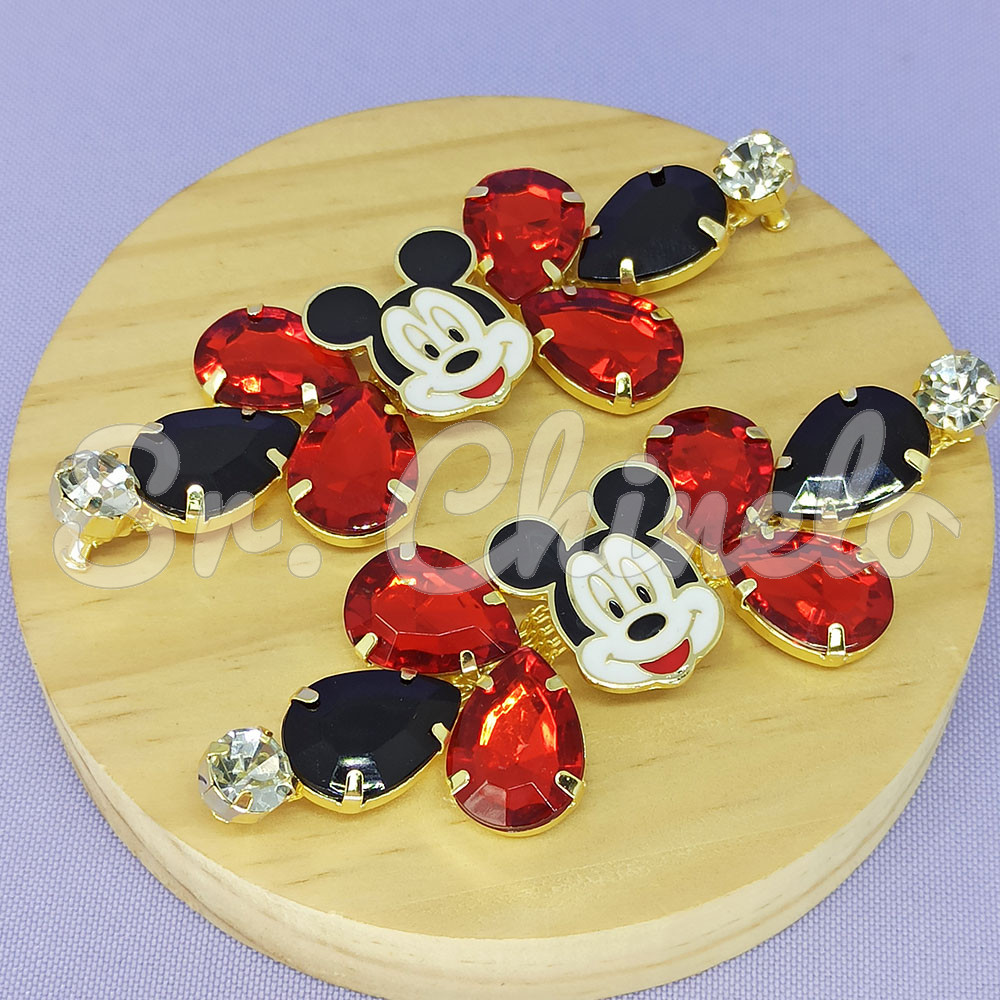 Cabedal Mickey, Banhado, Rebite, Vermelho e Preto