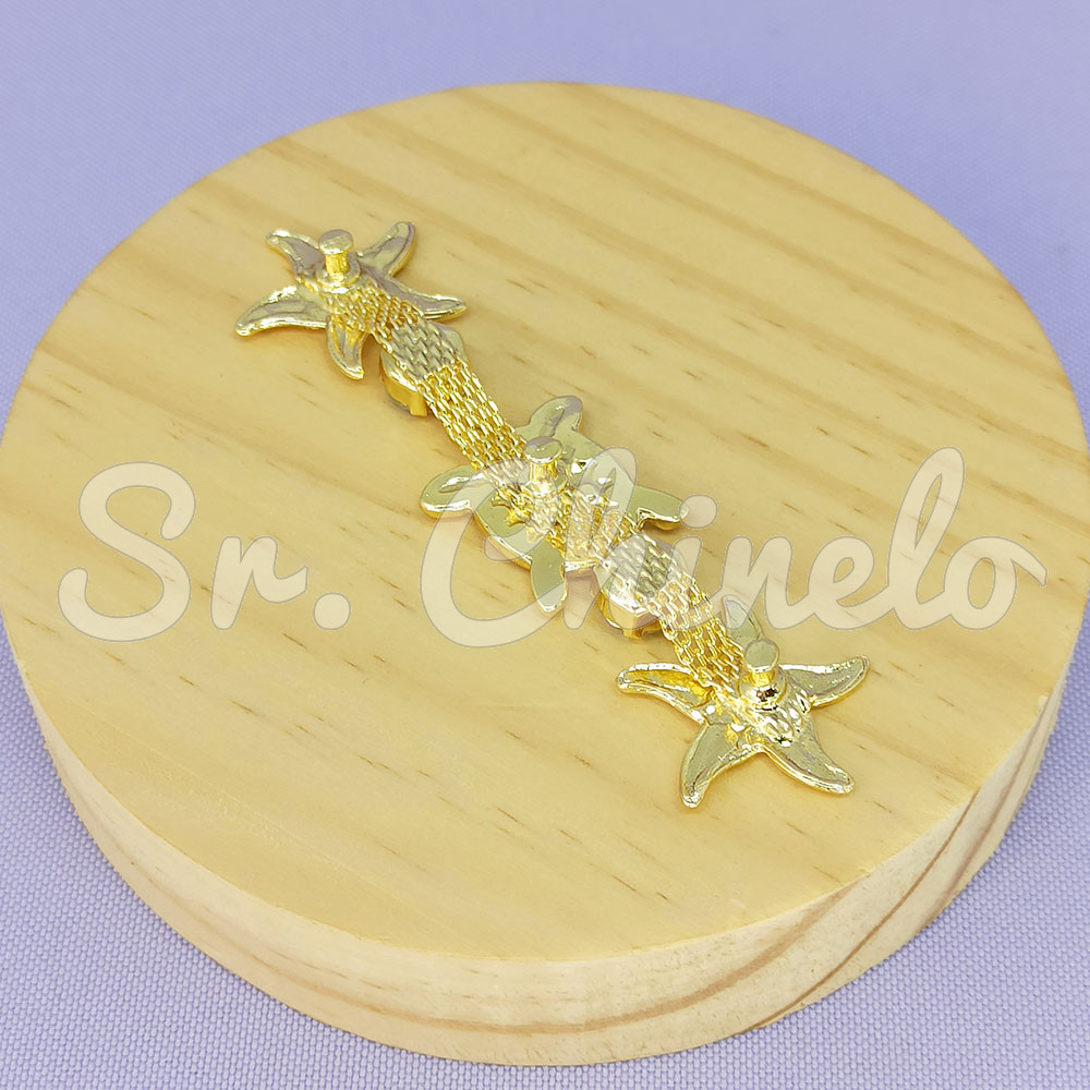 Cabedal Tartaruga e Estrela do Mar, Banhado, Rebite, Azul Tiffany