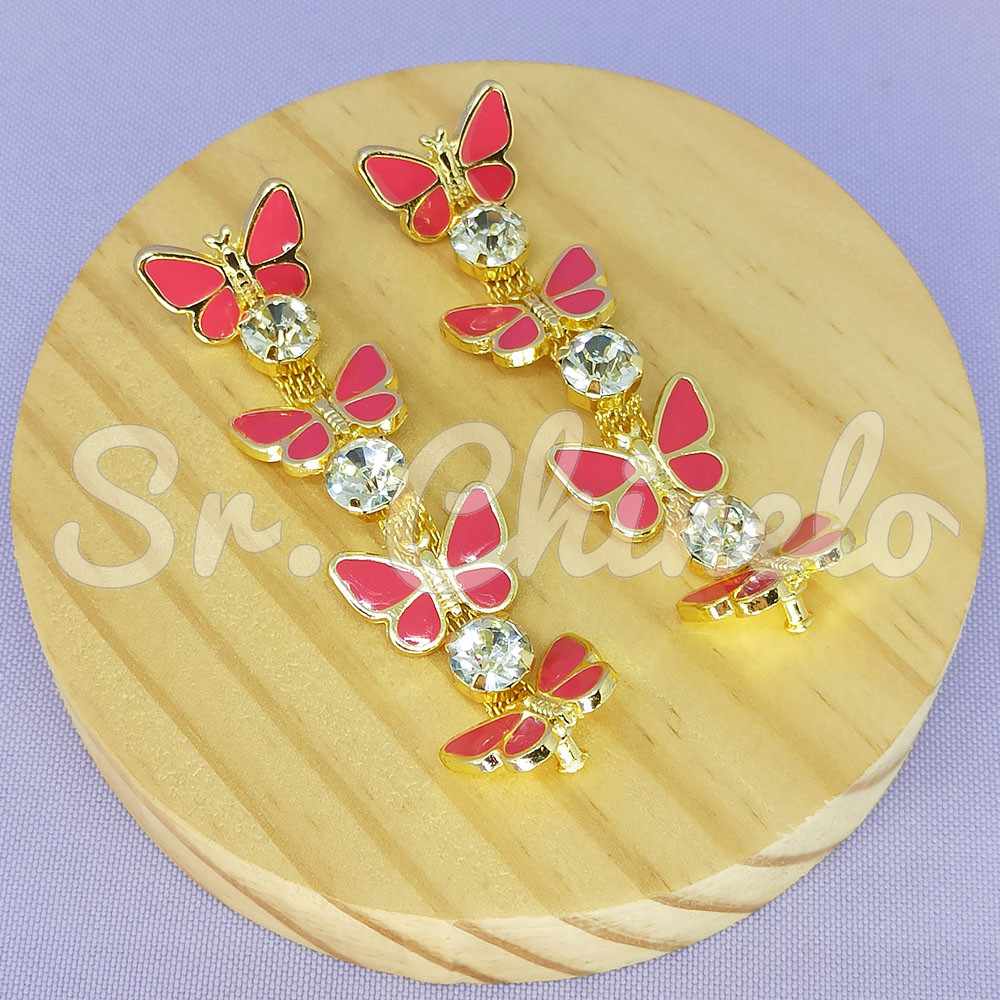 Cabedal Alícia, Banhado, Rebite, Borboletas, Rosa