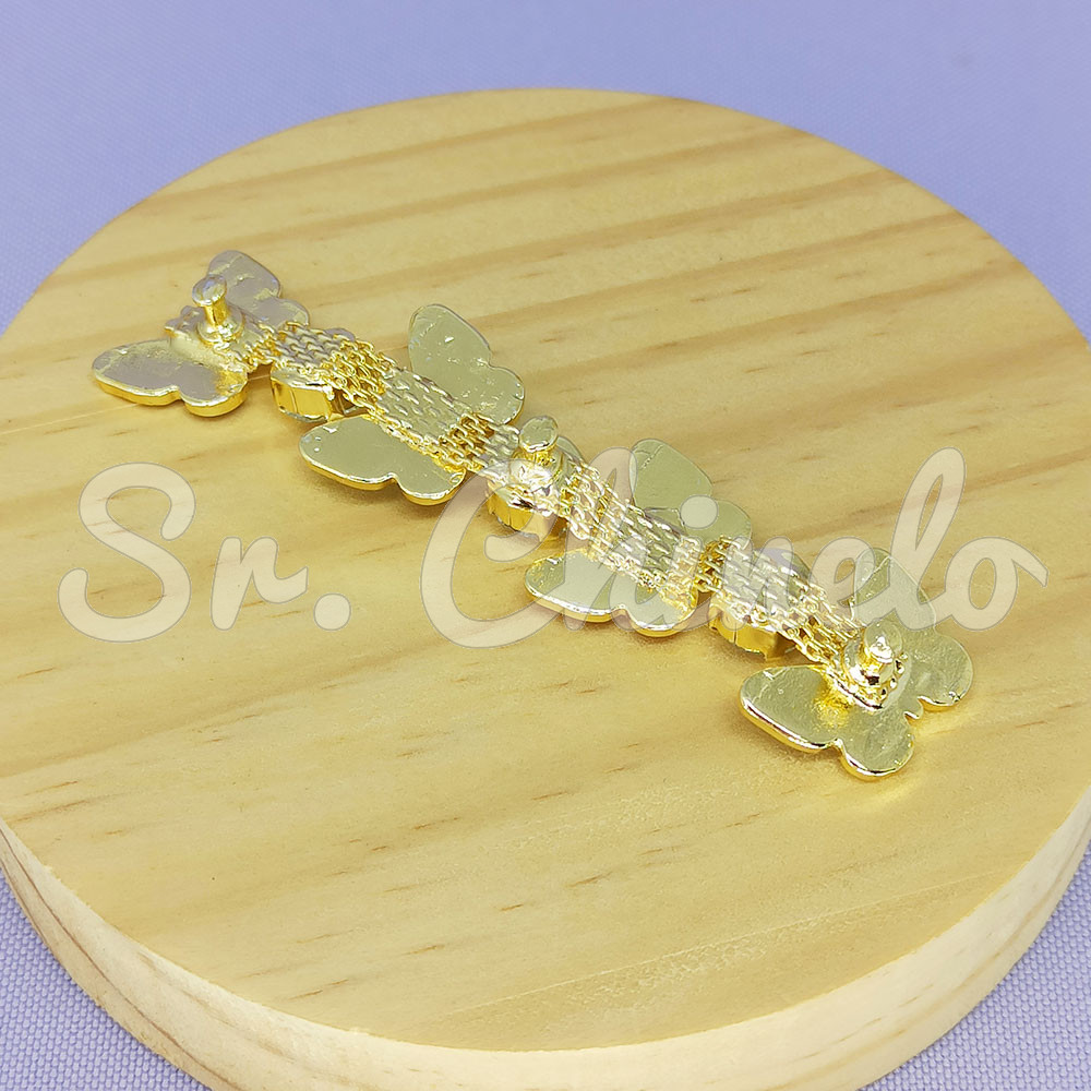 Cabedal Alícia, Banhado, Rebite, Borboletas, Verde