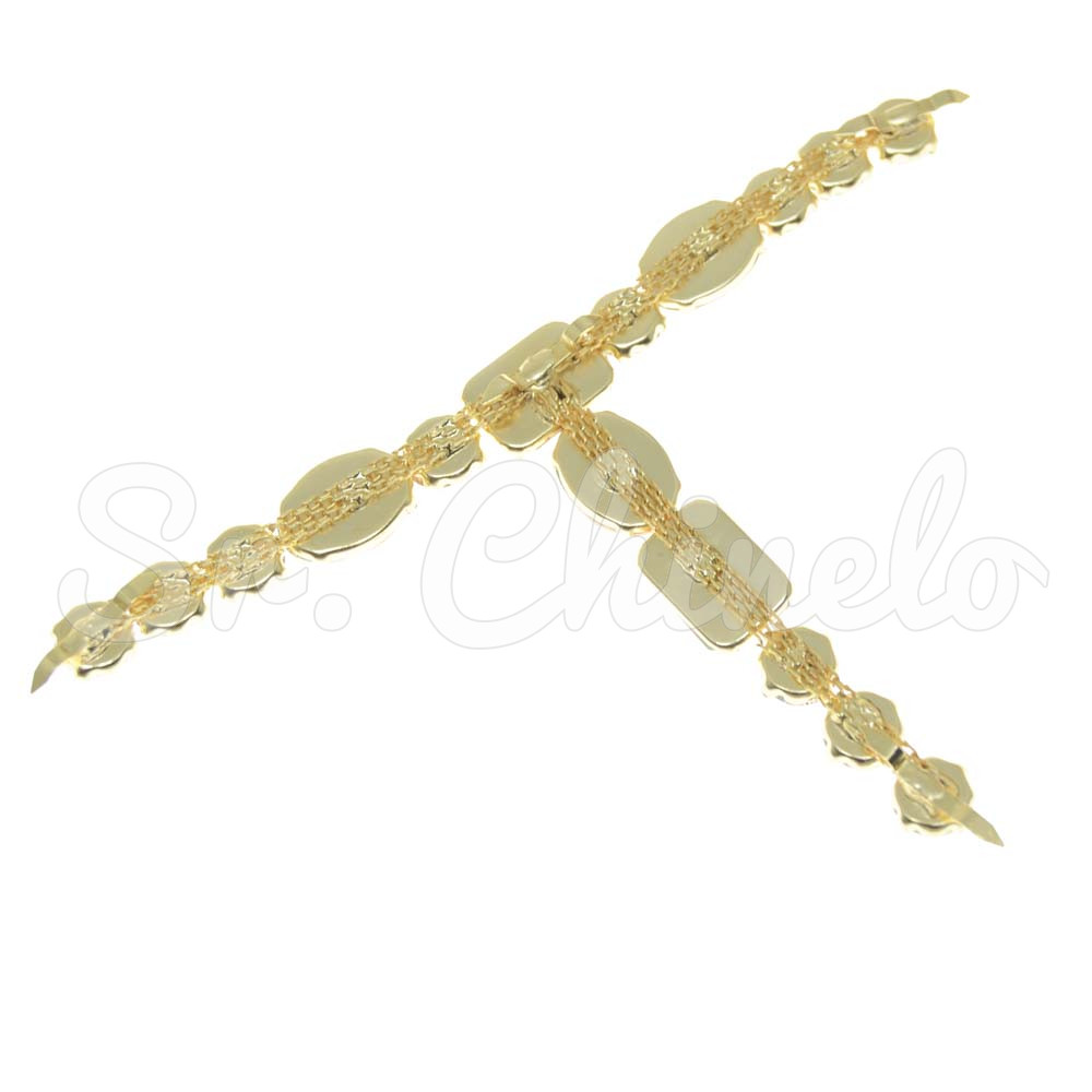 Cabedal Viviane, Banhado, Garra, Rose Gold/Cristal