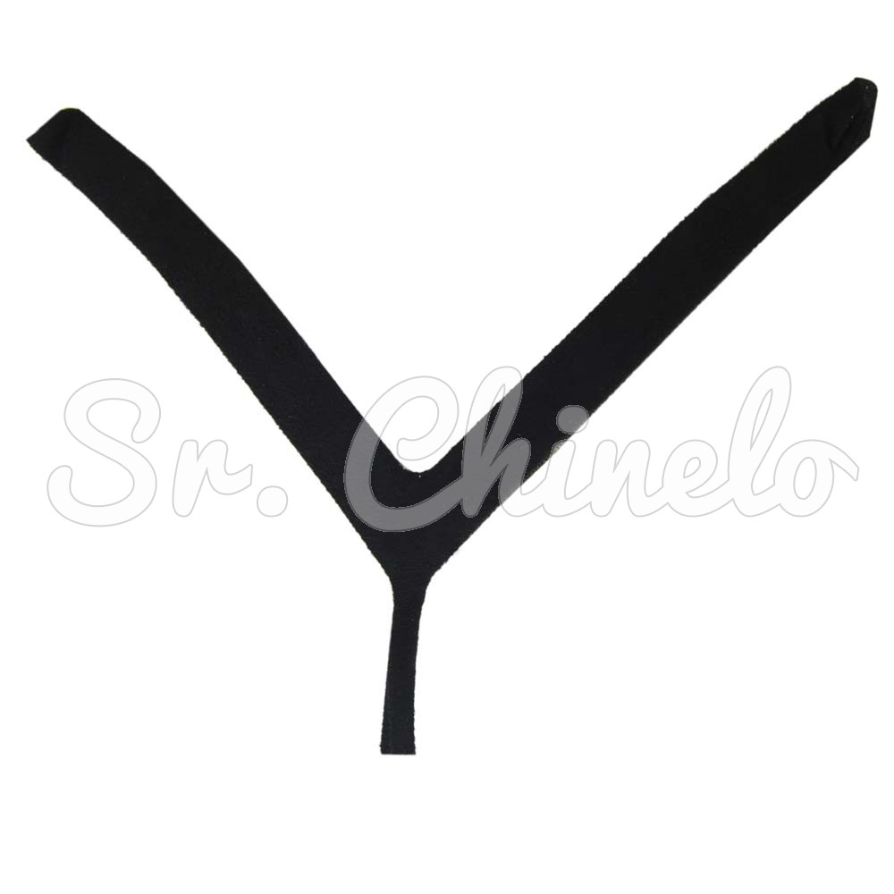 Cabedal Paola, Tecido com Strass, Formato em V, Pronto para Aplicação em Solas, Preto/Furtacor