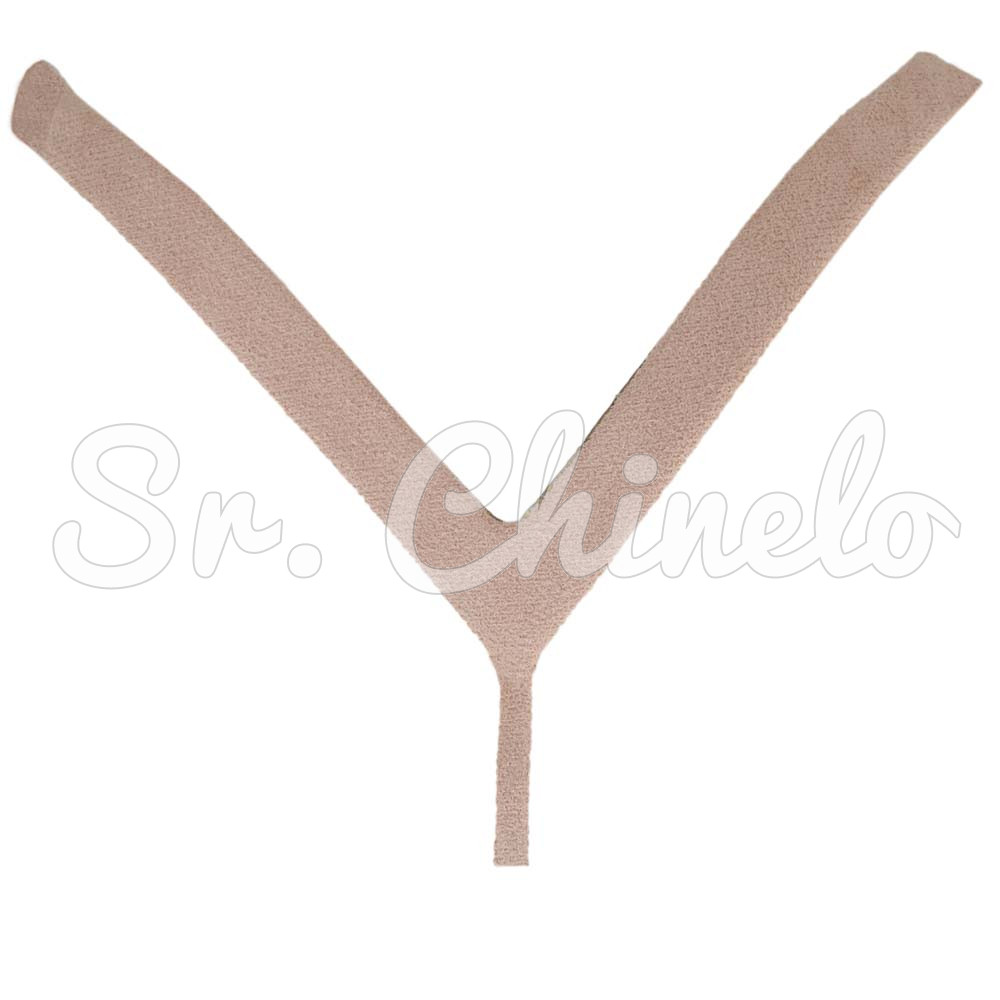 Cabedal Paola, Tecido com Strass, Formato em V, Pronto para Aplicação em Solas, Rosê/Rose Gold