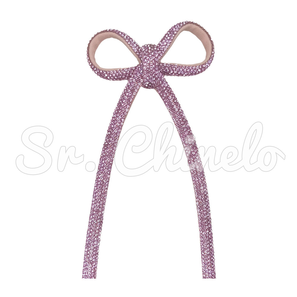 Cabedal Laço Meia Cana 08mm, Tecido, Rosa Claro/Rosa