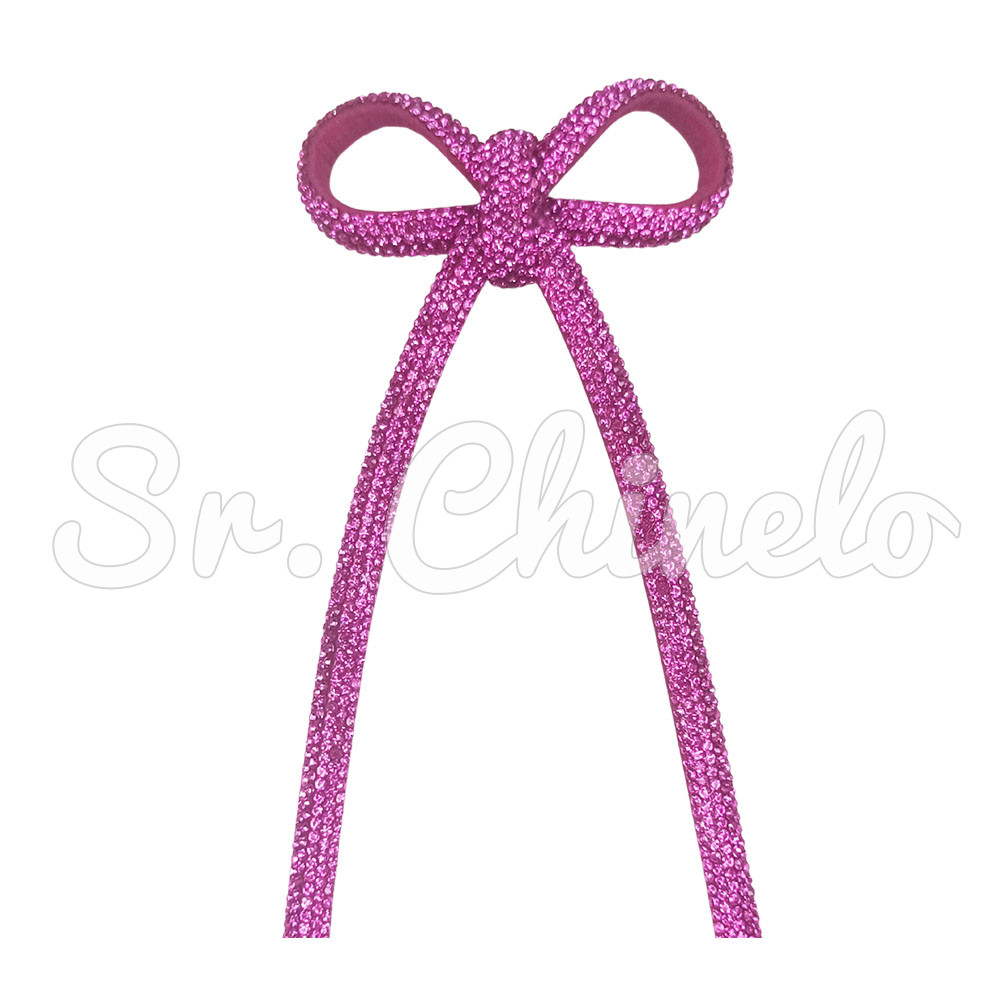 Cabedal Laço Meia Cana 08mm, Tecido, Rosa/Pink