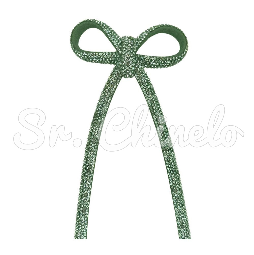 Cabedal Laço Meia Cana 08mm, Tecido, Pistache/Verde Claro