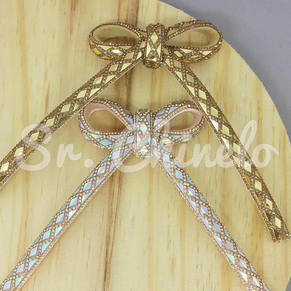 Cabedal 74005 Laço Meia Cana 10mm, Tecido, Dourado/Rose Gold