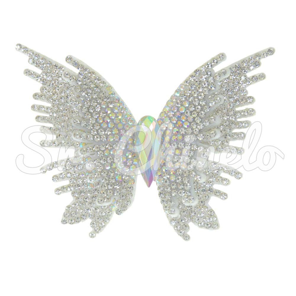 Cabedal Lia, Tecido, Borboleta, Branco