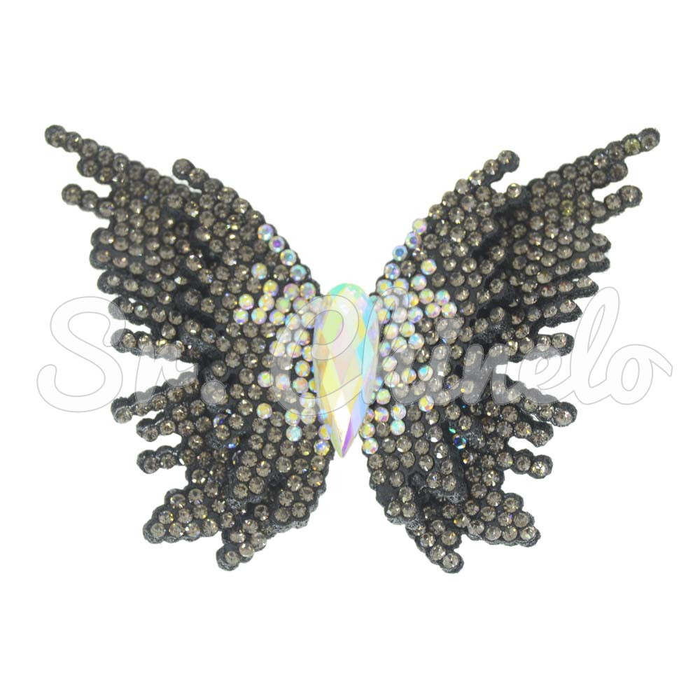 Cabedal Lia, Tecido, Borboleta, Grafite Furtacor