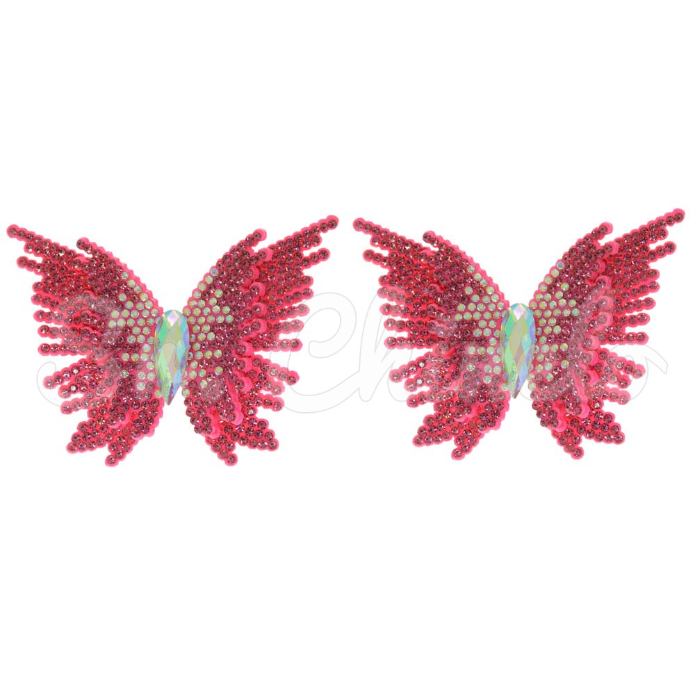 Cabedal Lia, Tecido, Borboleta, Rosa Pink