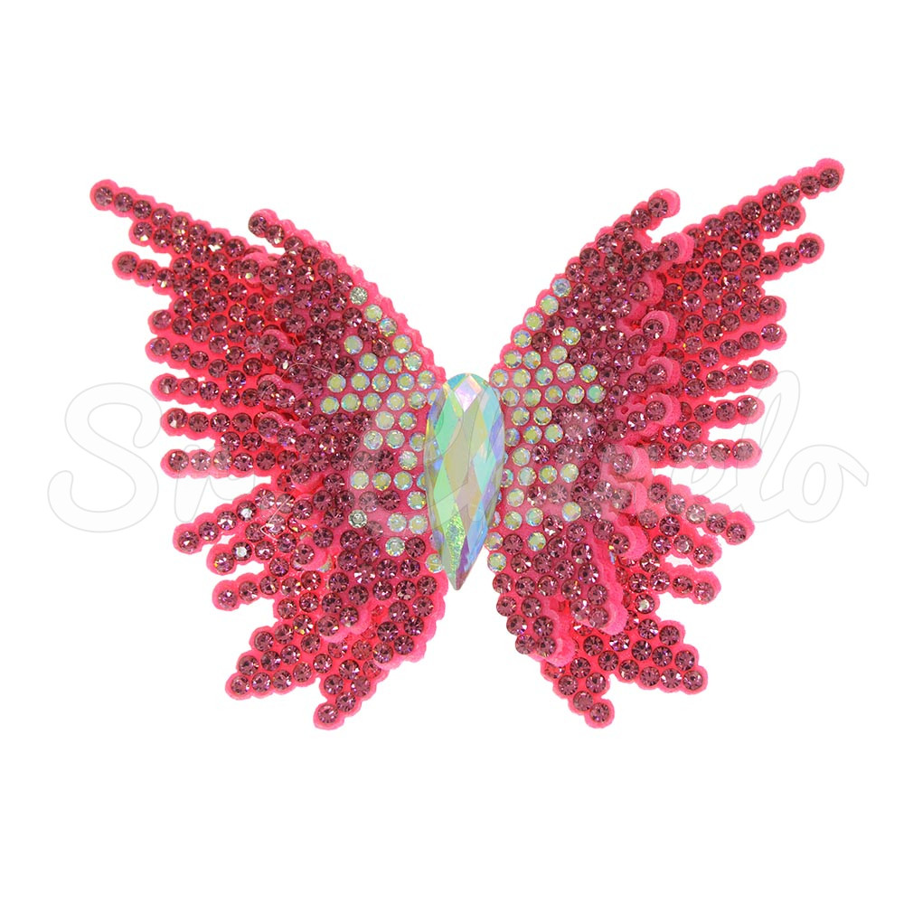 Cabedal Lia, Tecido, Borboleta, Rosa Pink