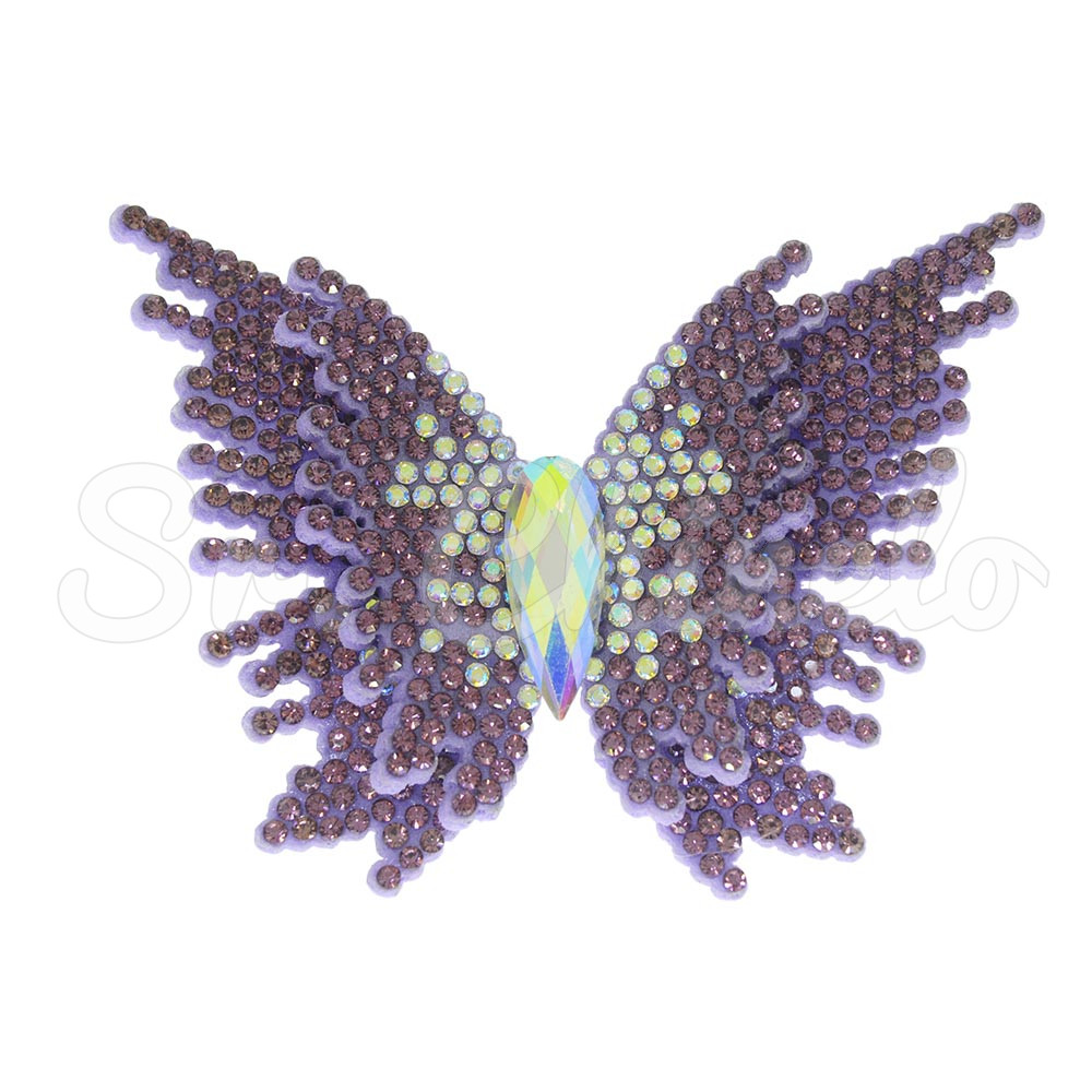 Cabedal Lia, Tecido, Borboleta, Lilás