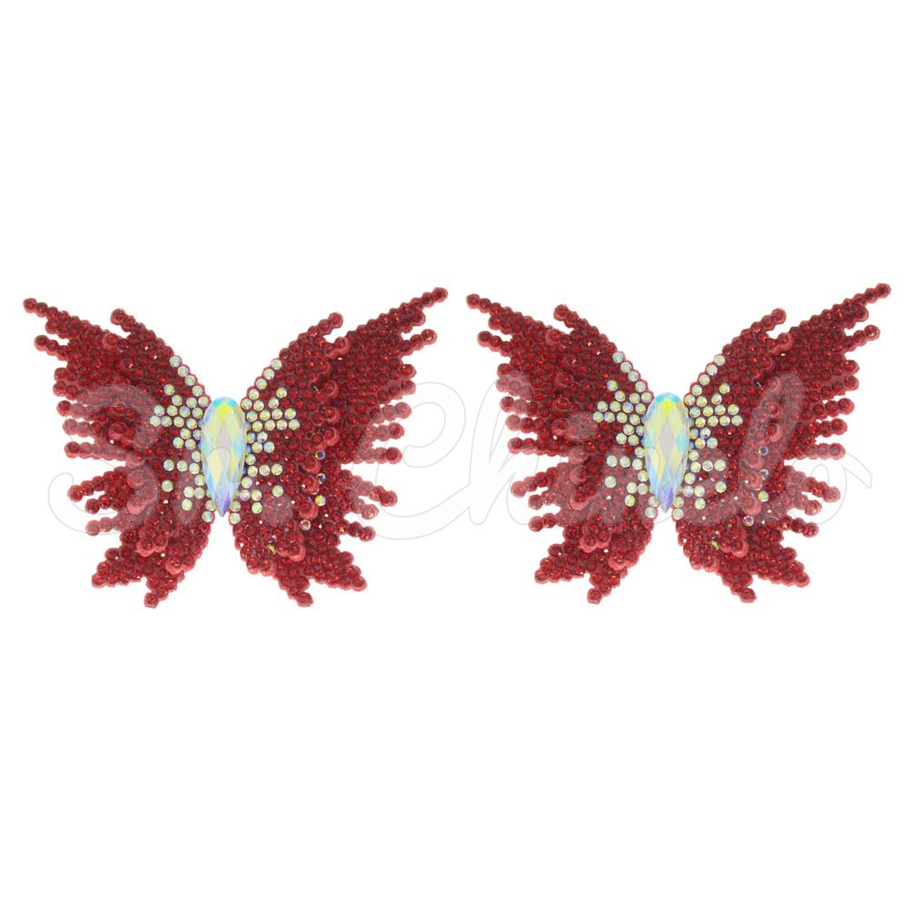 Cabedal Lia, Tecido, Borboleta, Vermelho
