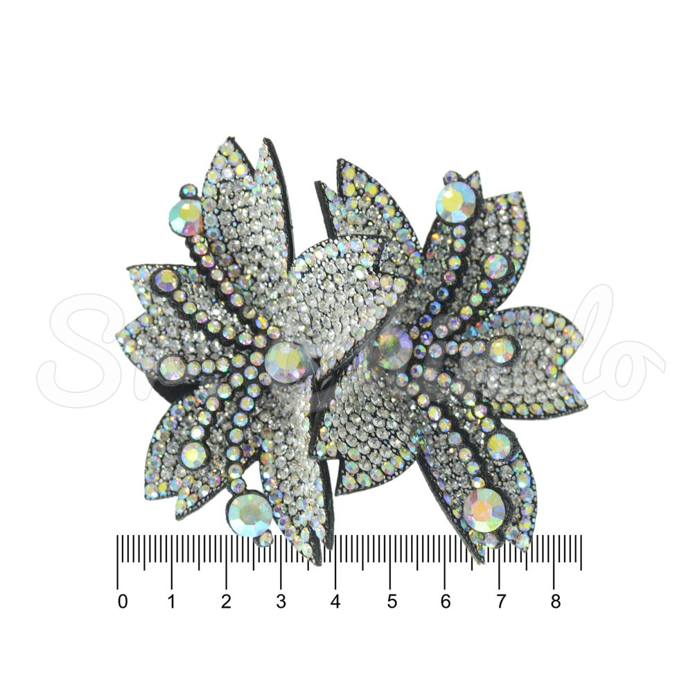 Cabedal Geórgia Flor Dupla, Tecido, Cristal/Furtacor