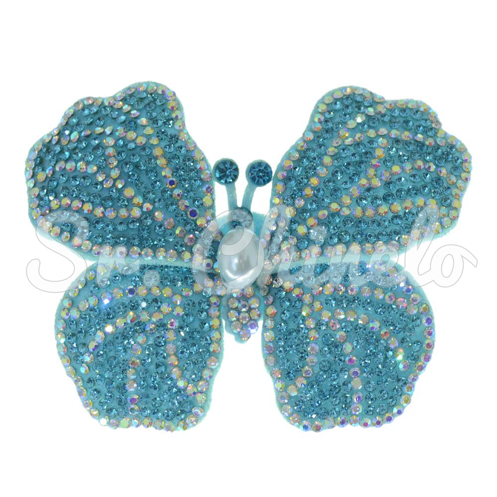 Cabedal Sara, Tecido, Borboleta, Azul Celeste/Furtacor