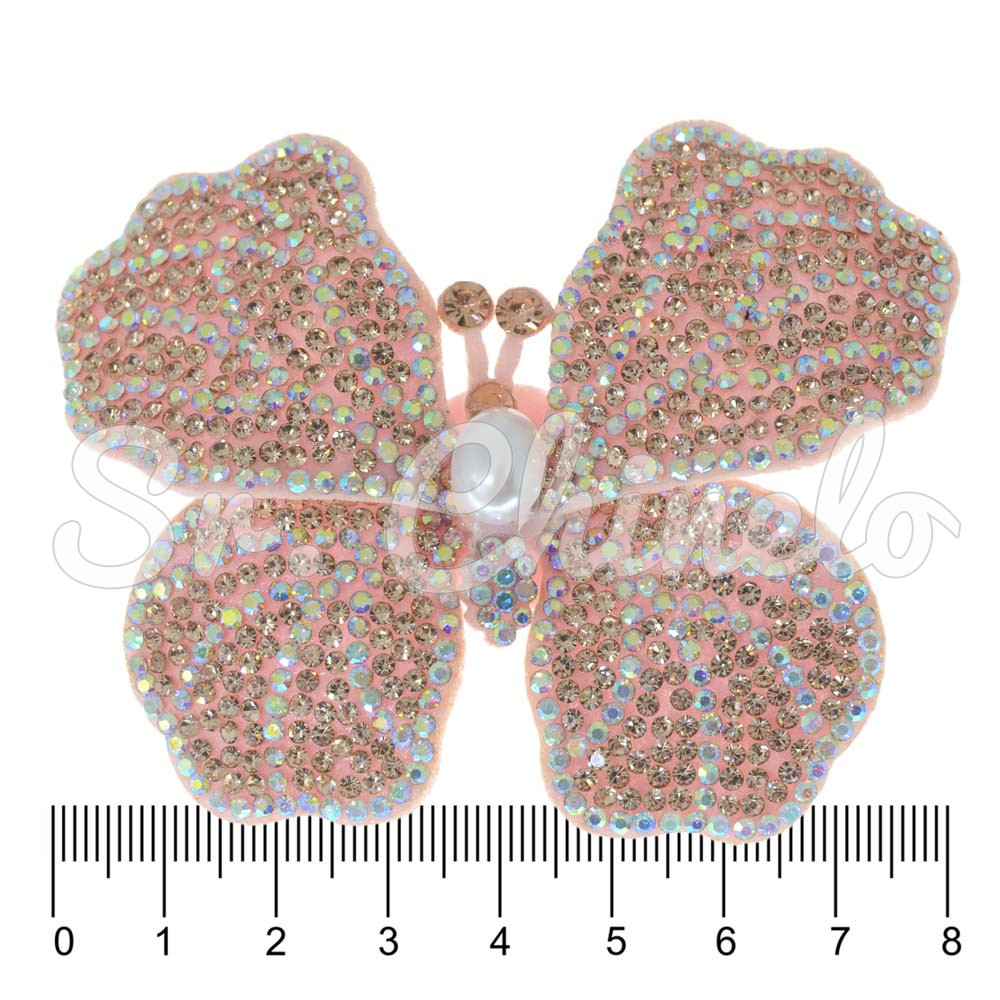 Cabedal Sara, Tecido, Borboleta, Rosa Claro/Furtacor