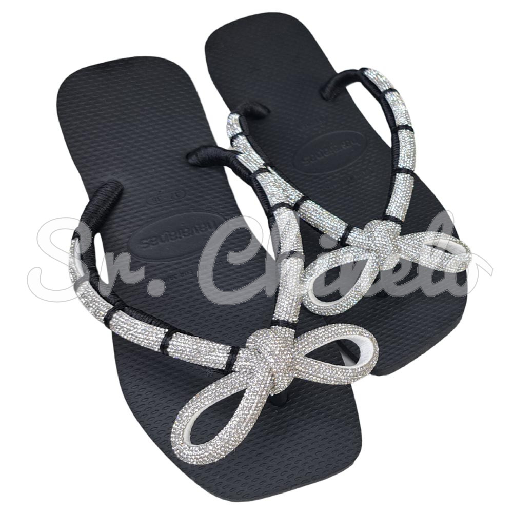 Cabedal Laço Meia Cana 10mm, Tecido, Branco/Cristal