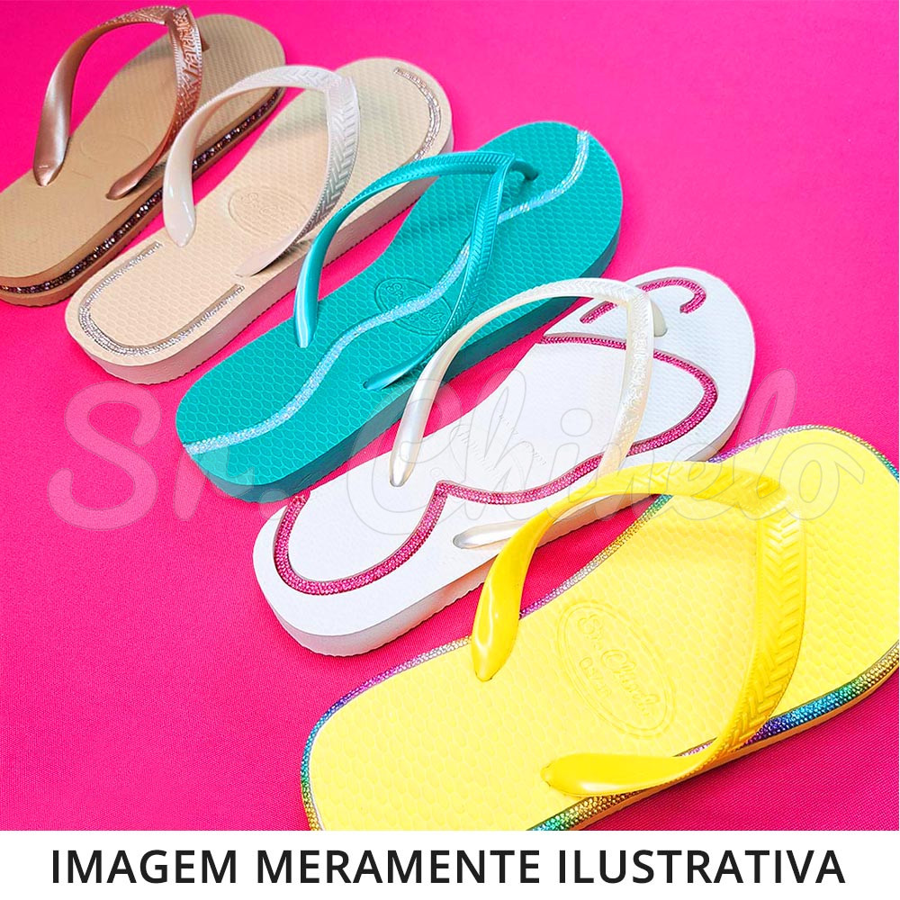 Sandálias Havaianas Slim, 39/40, Frisado para Meia Cana 06mm
