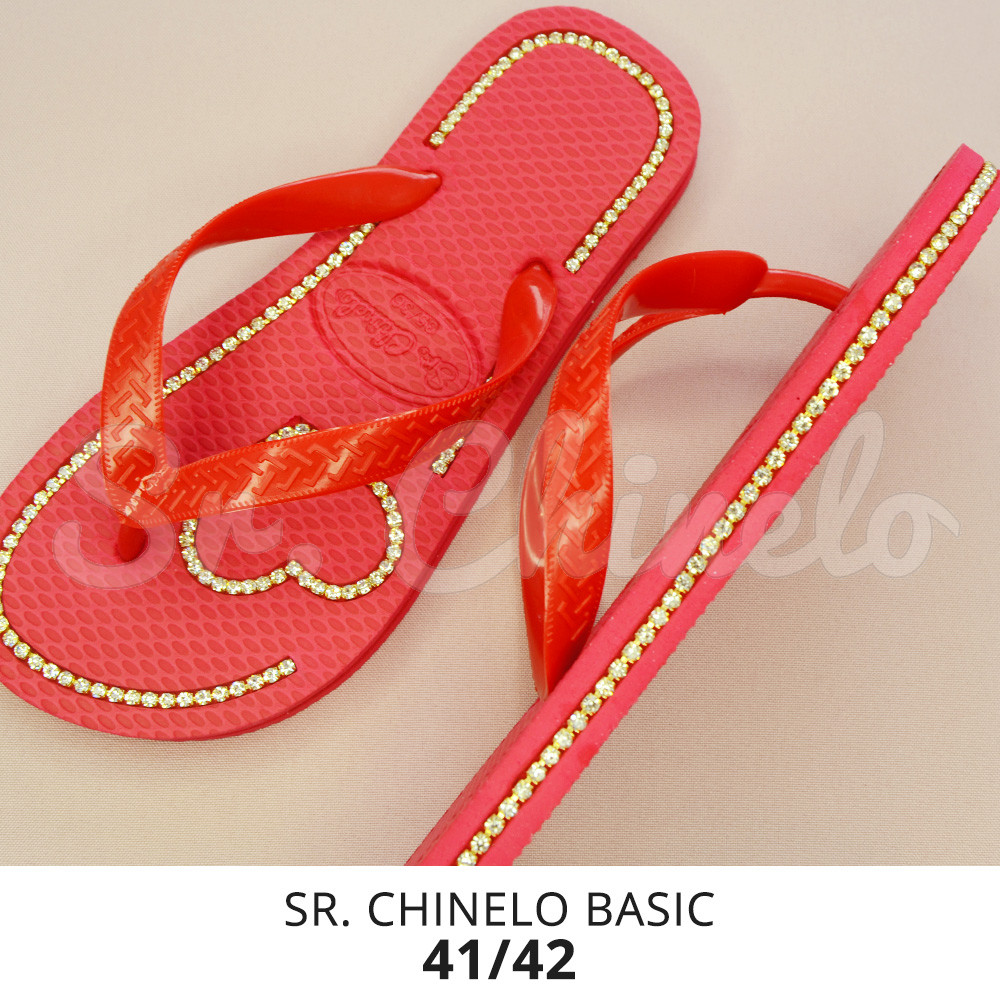 Sandálias Sr. Chinelo Basic, 41/42, Frisado para Fio de Strass