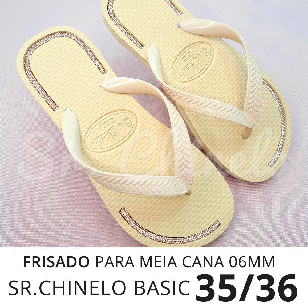Sandálias Sr. Chinelo Basic, 35/36, Frisado para Meia Cana 06mm