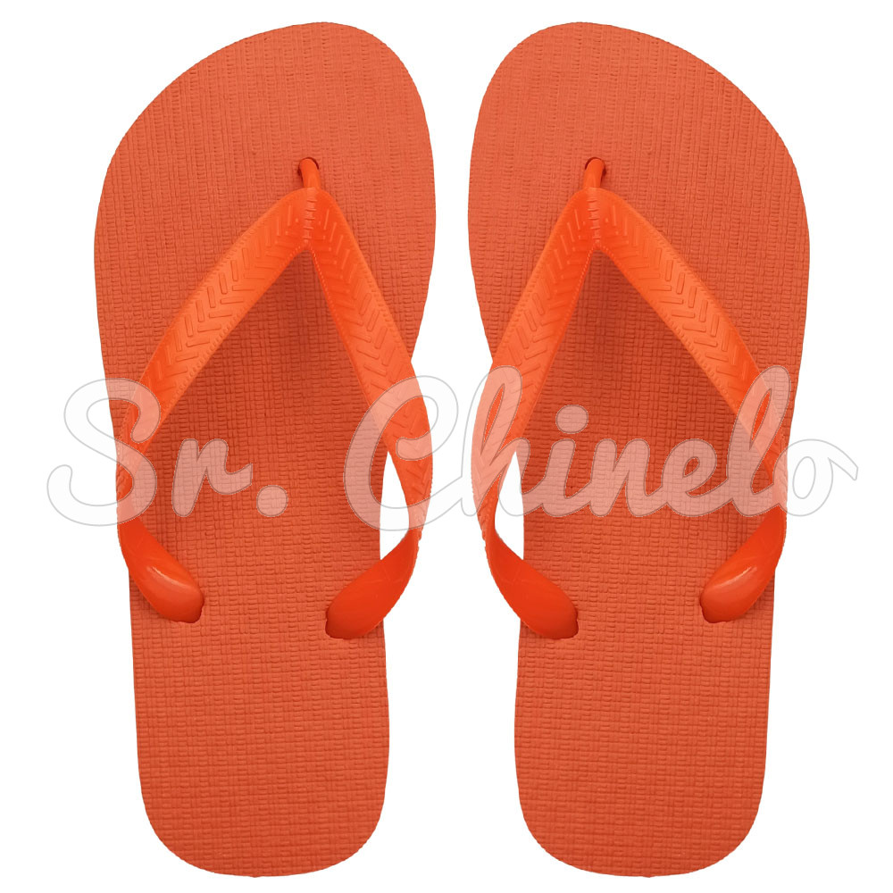 Chinelo Basic, Sr.Chinelo, 100% Borracha, Laranja Vibrante