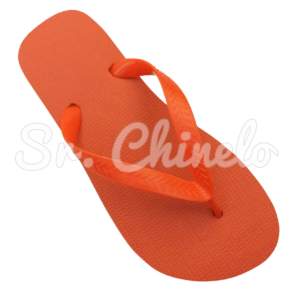 Chinelo Basic, Sr.Chinelo, 100% Borracha, Laranja Vibrante