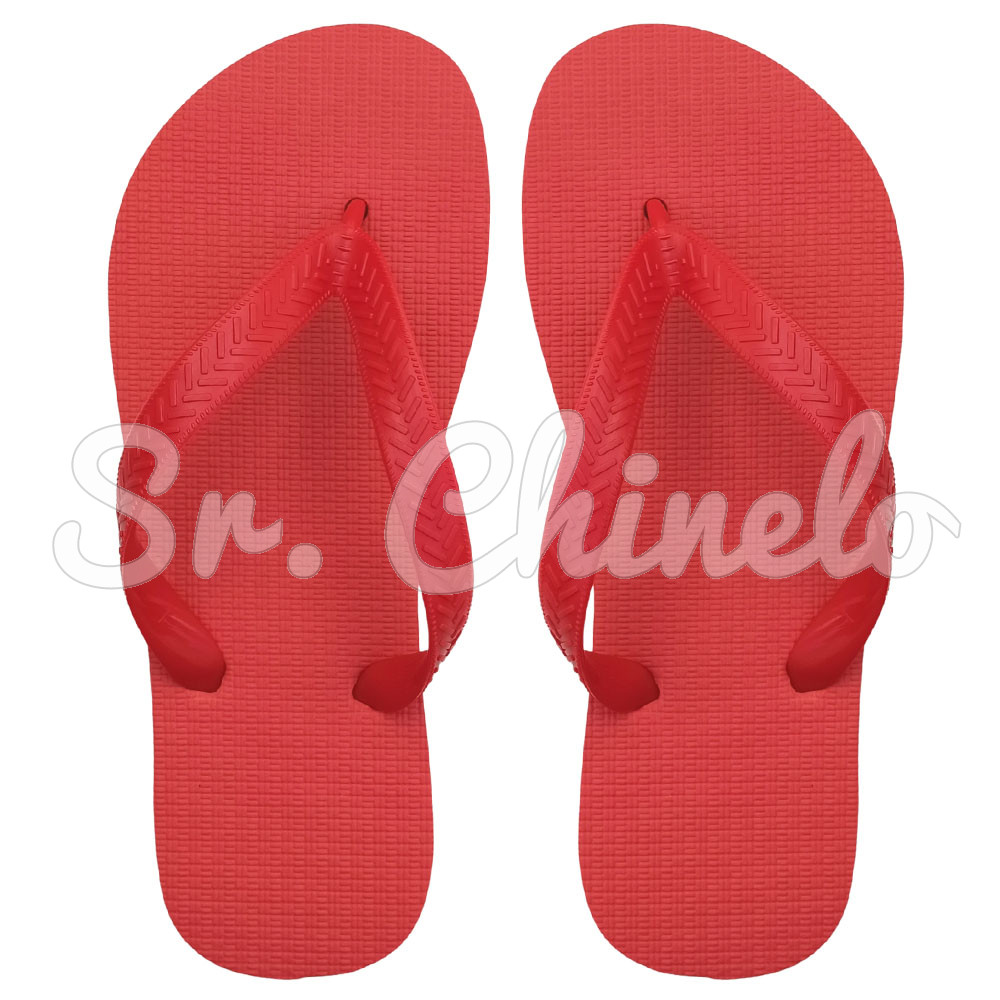 Chinelo Basic, Sr.Chinelo, 100% Borracha, Vermelho Coral
