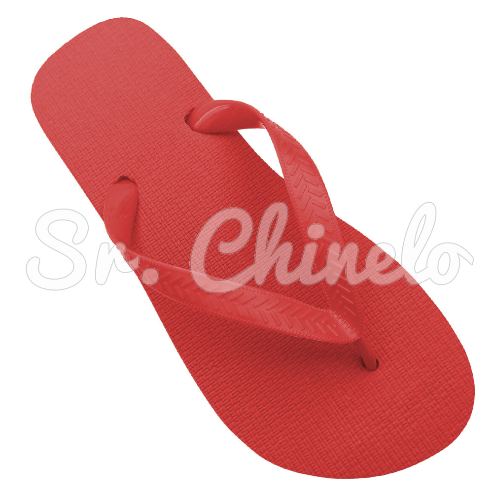 Chinelo Basic, Sr.Chinelo, 100% Borracha, Vermelho Coral