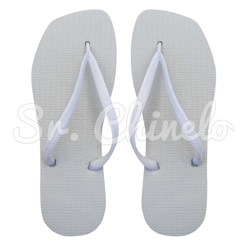 Chinelo Slim Square, Sr.Chinelo, 100% Borracha, Branco