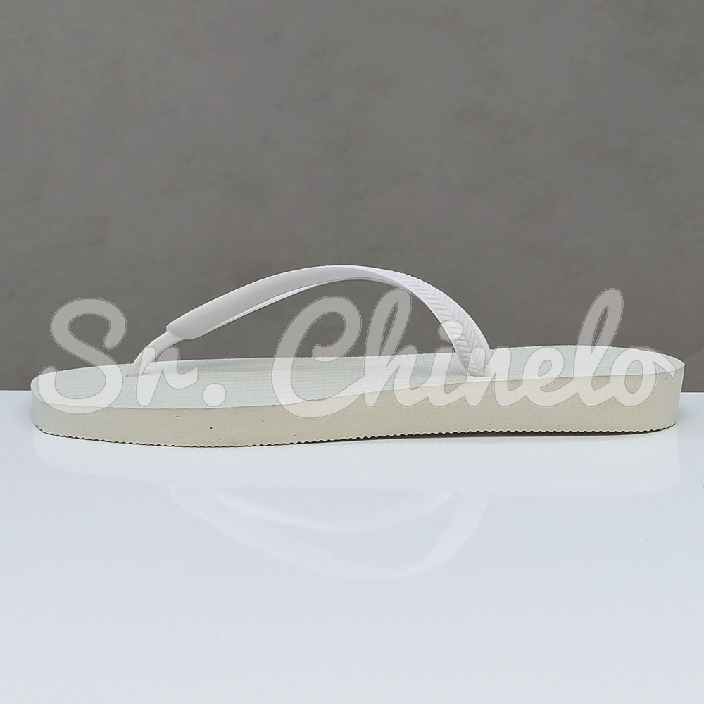 Chinelo Slim Square, Sr.Chinelo, 100% Borracha, Branco