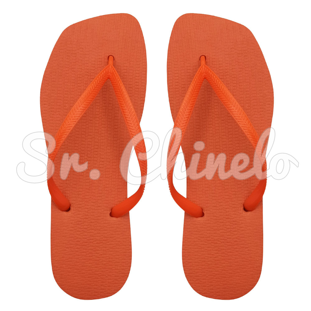 Chinelo Slim Square, Sr.Chinelo, 100% Borracha, Laranja Vibrante