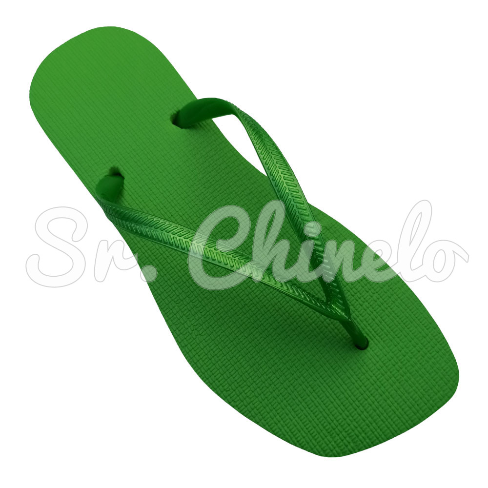 Chinelo Slim Square, Sr.Chinelo, 100% Borracha, Verde Limão