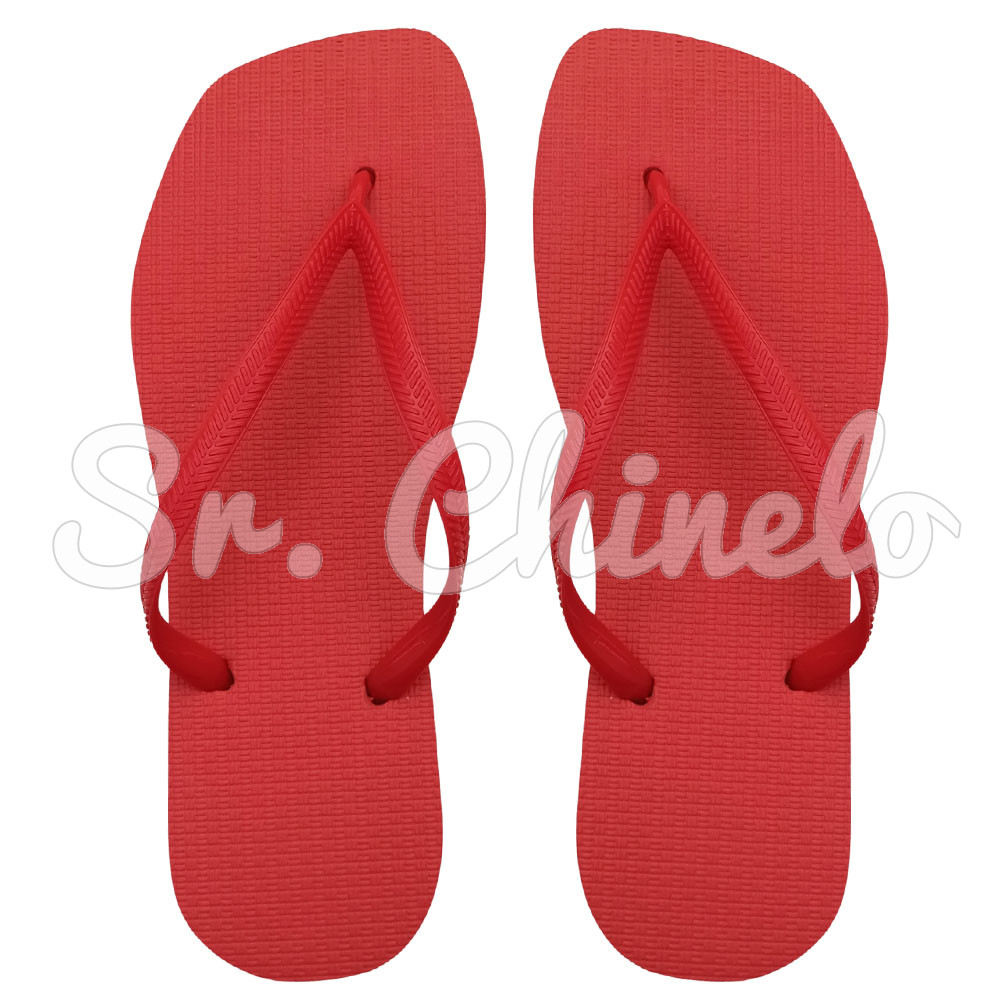 Chinelo Slim Square, Sr.Chinelo, 100% Borracha, Vermelho Coral