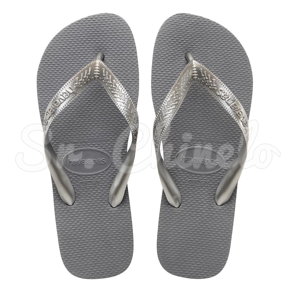 Sandálias Havaianas Top, Cinza Aço