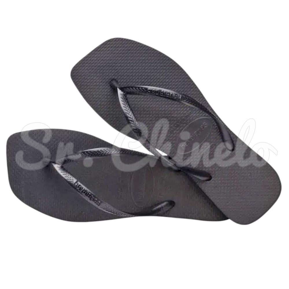 Sandálias Havaianas Slim Square, Preto