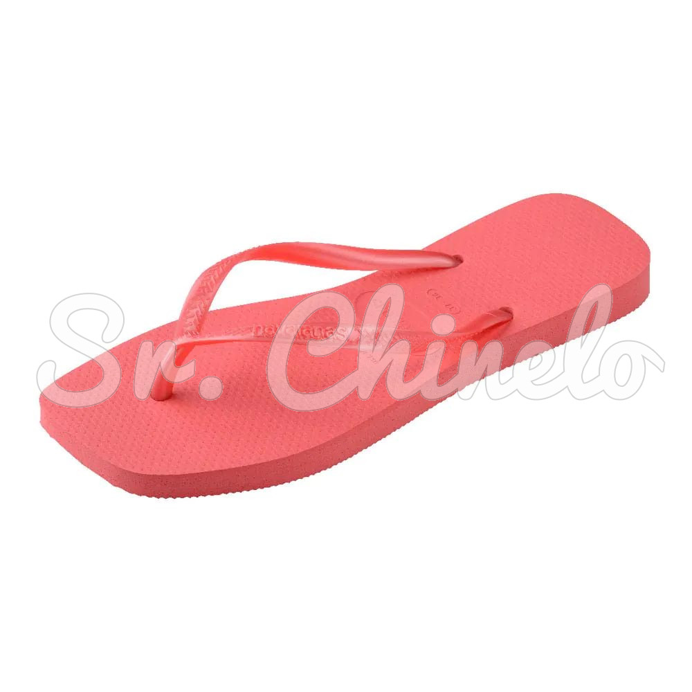 Sandálias Havaianas Slim Square, Coral Tropical