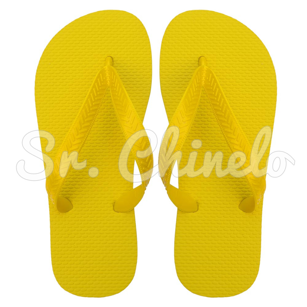 Chinelo Basic, Sr.Chinelo, 100% Borracha, Amarelo Solar
