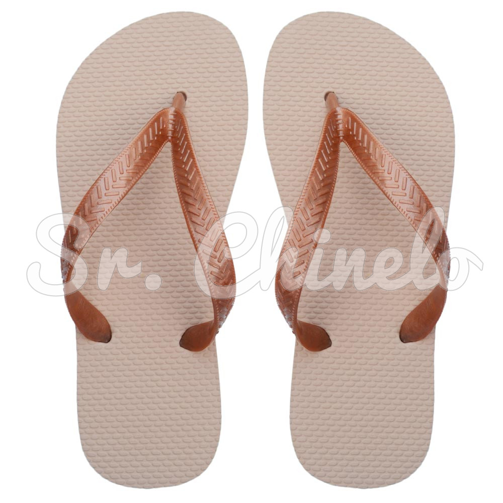 Chinelo Basic, Sr.Chinelo, 100% Borracha, Areia