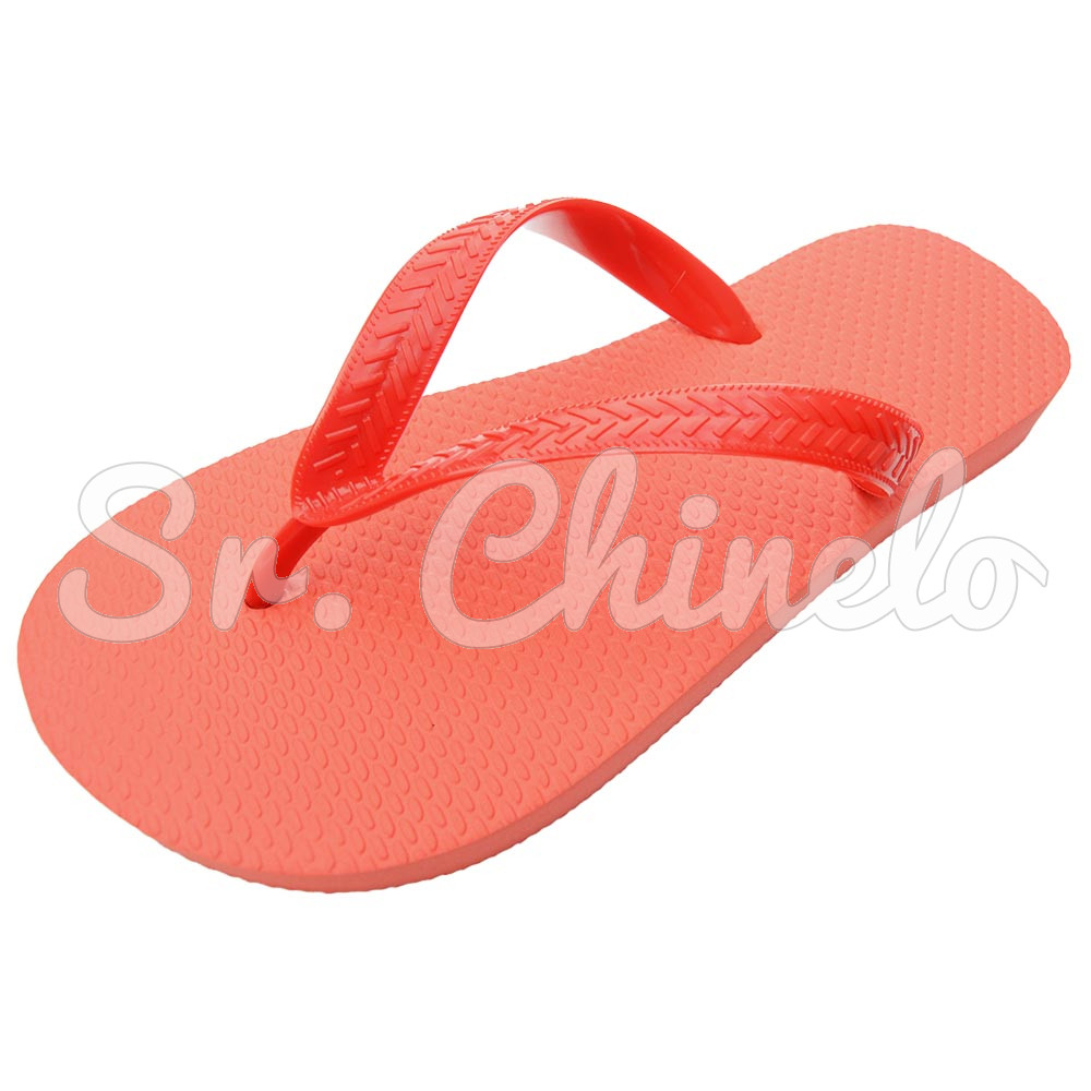 Chinelo Basic, Sr.Chinelo, 100% Borracha, Vermelho Coral