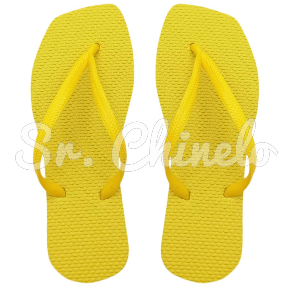Chinelo Slim Square, Sr.Chinelo, 100% Borracha, Amarelo Solar